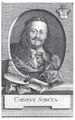 Karel Škréta na Balzerově rytině (Praha po 1782). Balzer, Jan Jiří: 87 Abbildungen böhmischer und mährischer Gelehrten und Künstler (Praha, Jan Nepomuk Ferdinand Schönfeld po 1782). Tabule 29 otištěná z desky pro třetí díl Pelclových Abbildungen (1777). Signatura kreslíře Kleinharda vlevo dole. Antikvariát Meissner (Praha).