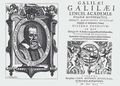 Frontispis portrétní (Lyon 1641). Galilei, Galileo: Systema cosmicum: in quo dialogis IV. de duobus maximis mundi systematibus, Ptolemaico & Copernicano, rationibus utrinque propositis indefinite disseritur (Lyon, Johann Antonius Huguetan 1641). Frontispis s podobiznou autora od kreslíře a rytce Clauda Audrana st. Jde o druhé latinské vydání původně italského spisu Dialogo sopra i due massimi sistemi (poprvé Firenze 1632), stavícího Kopernikův systém nad ptolemaiovské chápání vesmíru. Antikvariát Meissner (Praha).