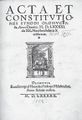 Tisk Milichthalerových dědiců (Olomouc 1592). Acta et constitutiones synodi Olomucensis anno Domini M.D.LXXXXI. … habitae et celebratae (Olomouc, Bedřich Milichthaler–dědici 1592). Titulní strana (v renesanční nice leží Beránek s korouhví). Antikvariát Meissner (Praha).