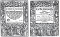Bordura z roku 1541 převzatá na Michnovu Českou mariánskou muziku (Praha 1647). Vlevo Piesně chval božských [red. Jan Roh] (Praha, Tiskárna severinsko-kosořská 1541). Červeno-černá titulní strana s bordurou (pod nohama krále Šalomouna letopočet 1541, vpravo král David, dole zpívající sbor). Repro: Tobolka 1927. Vpravo Michna z Otradovic, Adam: Česká mariánská muzika (Praha, Tiskárna jezuitská [faktor neznámý] 1647). Titulní strana s toutéž, ale opotřebovanou bordurou. Národní knihovna ČR (Praha), sign. 54 E 46.