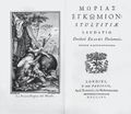 Frontispis alegorický (London–Paris 1765). Erasmus, Desiderius: Moriae enkomion [gr.]. Stultitiae laudatio … Editio castigatissima (London–Paris, J. Barbou 1765). Mědirytový frontispis Josepha de Longueila dle předlohy Huberta Franc*oise Gravelota. Antikvariát Meissner (Praha).